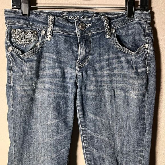 Jeans by Grace in LA USA capris 22” length Sz 7 good preowned cond - Picture 1 of 5